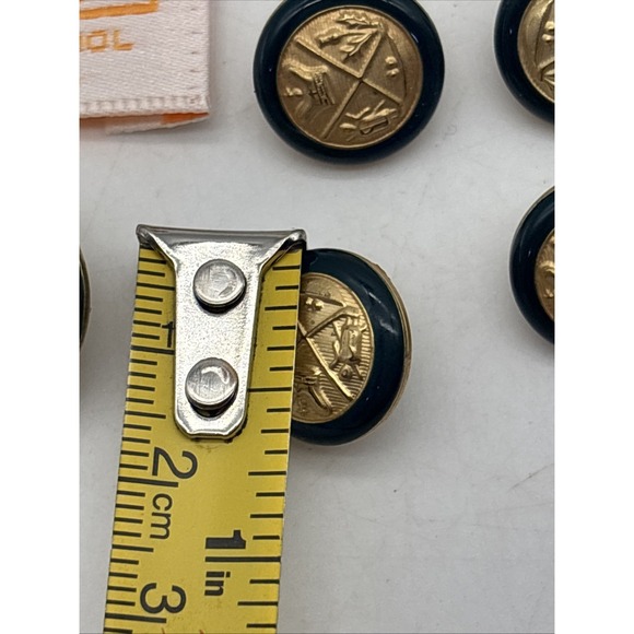 Vintage Pendleton Dark Green Gold Brass Buttons From Ladies Blazer Jacket X8 - Picture 6 of 10